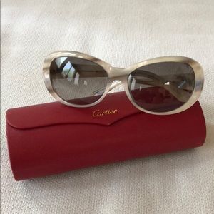 CARTIER White Marble Sunglasses